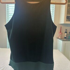 Express Velvet forest Green Sleeveless Bodysuit